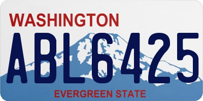 WA license plate ABL6425