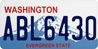 WA license plate ABL6430