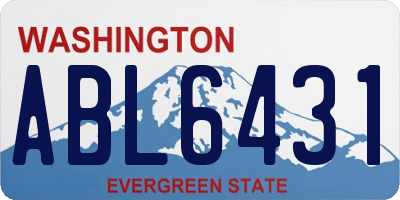 WA license plate ABL6431