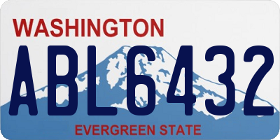 WA license plate ABL6432