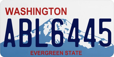 WA license plate ABL6445