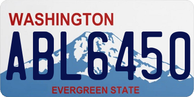 WA license plate ABL6450