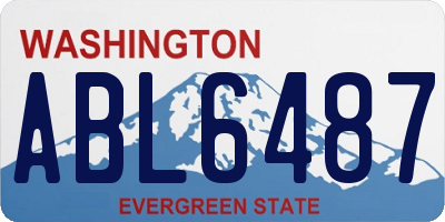 WA license plate ABL6487
