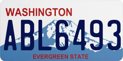 WA license plate ABL6493