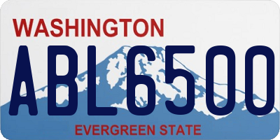 WA license plate ABL6500