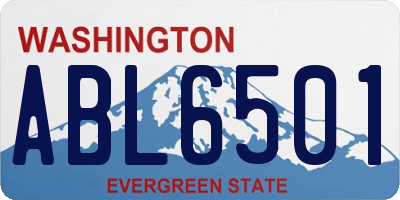 WA license plate ABL6501