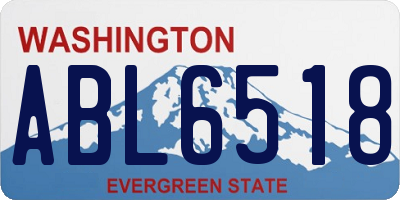 WA license plate ABL6518