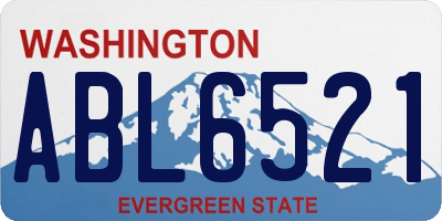 WA license plate ABL6521
