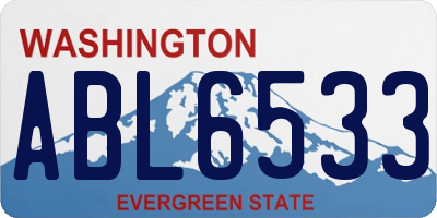 WA license plate ABL6533