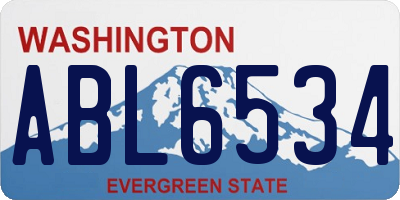 WA license plate ABL6534