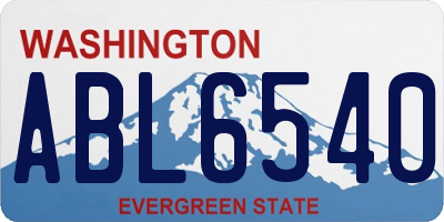 WA license plate ABL6540