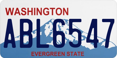 WA license plate ABL6547