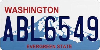 WA license plate ABL6549