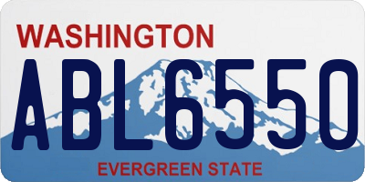 WA license plate ABL6550