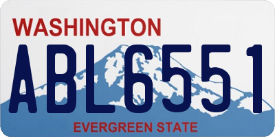 WA license plate ABL6551