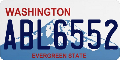 WA license plate ABL6552