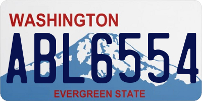 WA license plate ABL6554