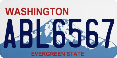 WA license plate ABL6567