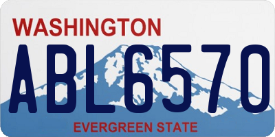 WA license plate ABL6570