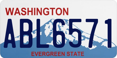WA license plate ABL6571