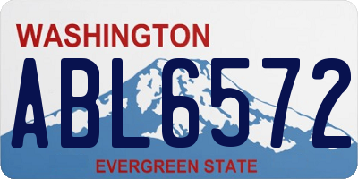WA license plate ABL6572