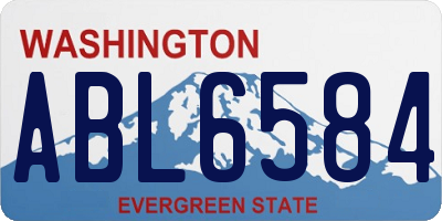 WA license plate ABL6584