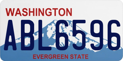 WA license plate ABL6596
