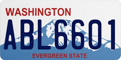 WA license plate ABL6601