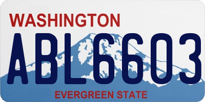 WA license plate ABL6603