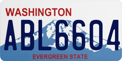 WA license plate ABL6604