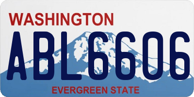 WA license plate ABL6606
