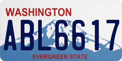 WA license plate ABL6617