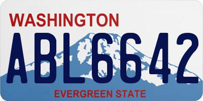 WA license plate ABL6642