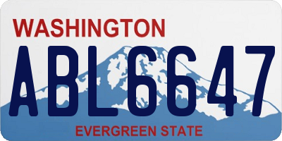WA license plate ABL6647