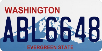 WA license plate ABL6648