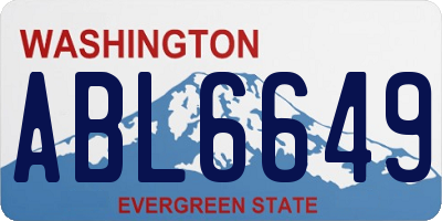 WA license plate ABL6649