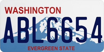 WA license plate ABL6654