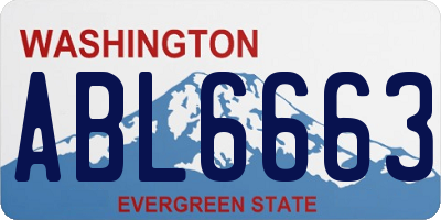 WA license plate ABL6663