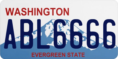 WA license plate ABL6666