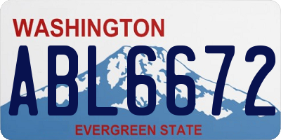 WA license plate ABL6672