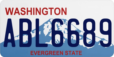 WA license plate ABL6689