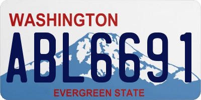 WA license plate ABL6691