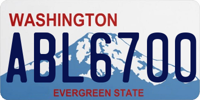 WA license plate ABL6700