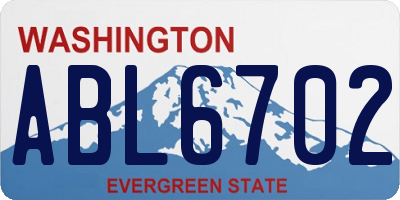 WA license plate ABL6702