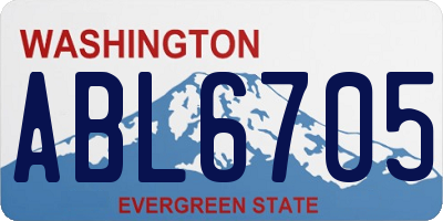 WA license plate ABL6705