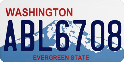 WA license plate ABL6708