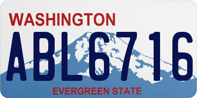 WA license plate ABL6716