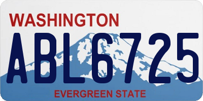 WA license plate ABL6725
