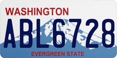WA license plate ABL6728