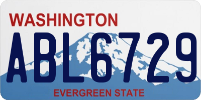 WA license plate ABL6729